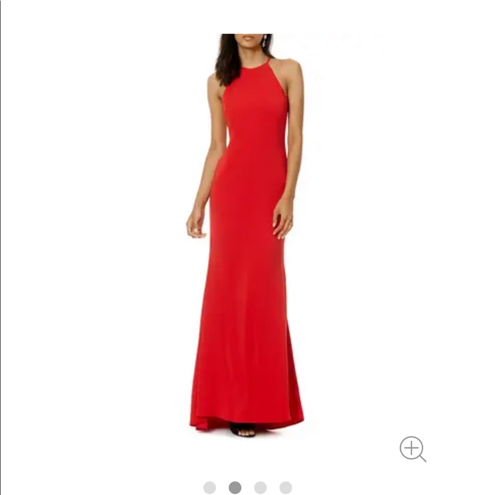 Red Badgely Mischka slow burn gown 0